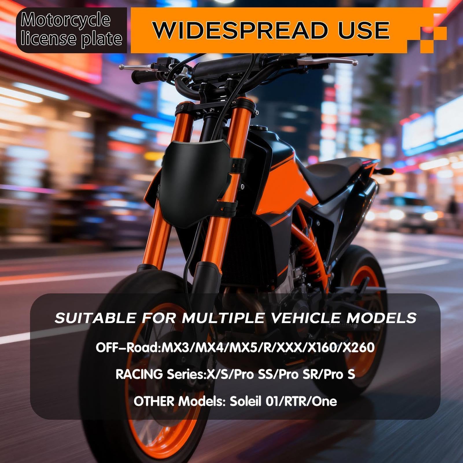 Uniwersalna płyta Dirt Bike, przedni uchwyt na numer, akcesoria do rowerów elektrycznych, część wyścigowa, panel numeracji motocrossowej, solidny element terenowy, konfigurowalne akcesoria