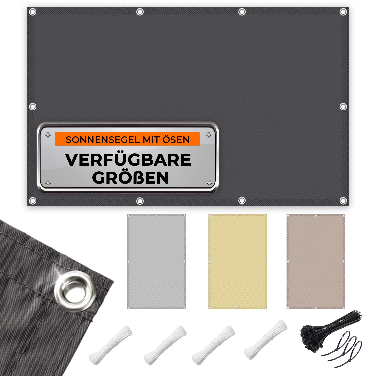 Voile d'ombrage 2x3 imperméable rectangulaire anti-UV résistant