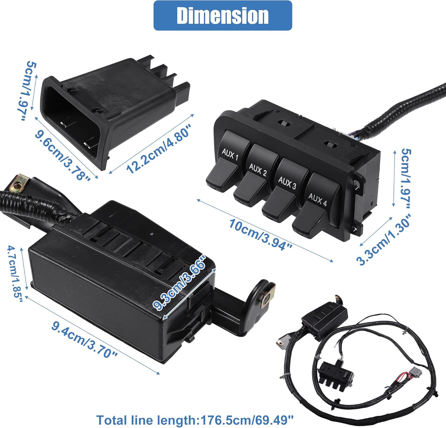 X AUTOHAUX 1 Set Auxiliary Upfitter Switch Panel Kit for Ford F-250 F350 F-450 F-550 Super Duty 2005-2006 Auxiliary Switch Panel Wire Harness Wiring