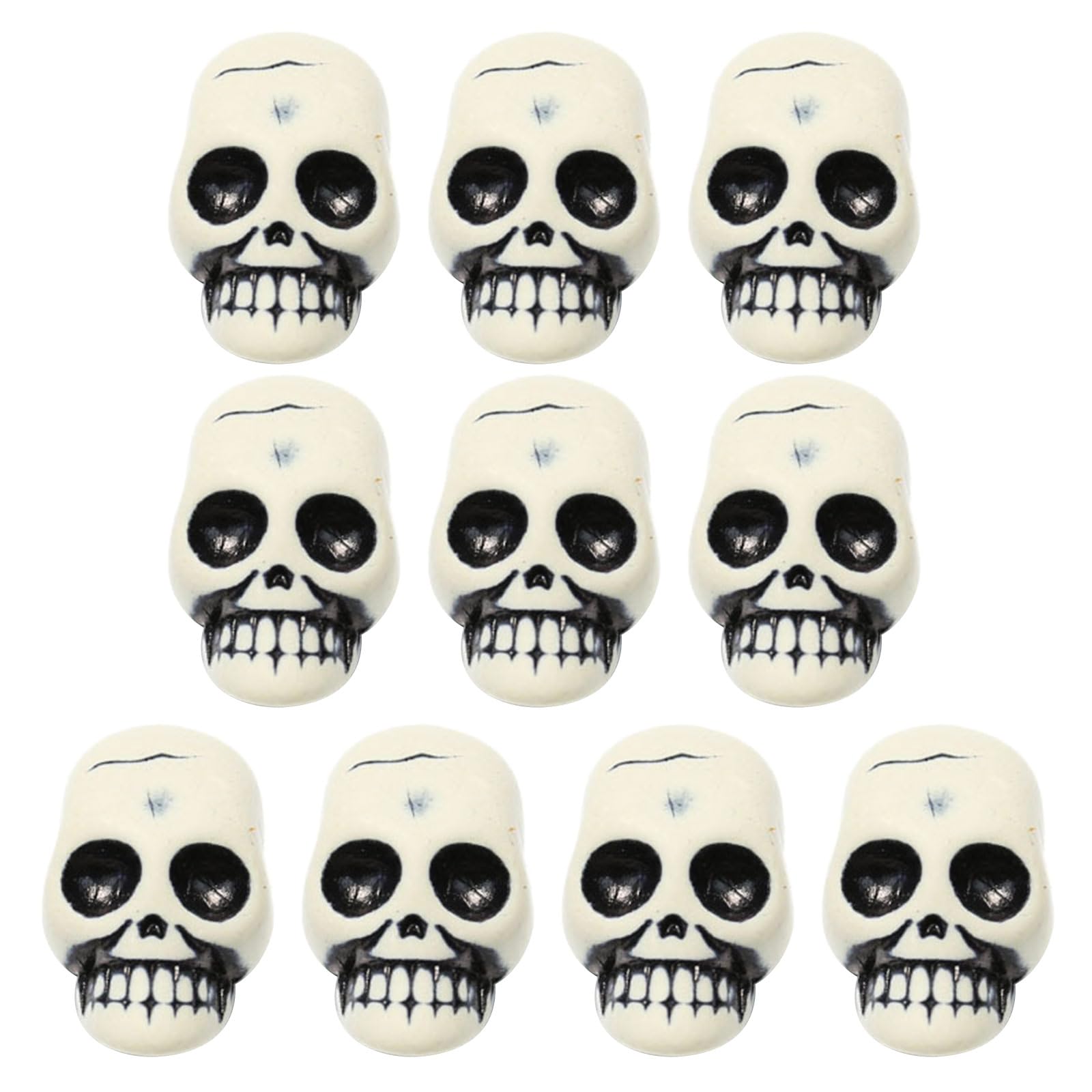 YROHGKPN 10Pcs Skull Head Figurine Statue Artificial Scary Bone Skeleton Decorative Sculpture for Party Home Halloween Decor Props Resin Decorations Decorations Handicrafts
