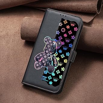 jioeuinly Case Compatible for NUU Mobile B10 Phone Case Flip Stand Cover [with Tempered Glass Screen Protector] JXX-Black