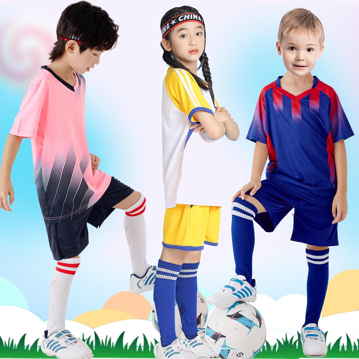 Children's football uniform set, boys and girls training short-sleeved youth team uniform for kids