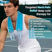 Vista 6 de NEWGO Bolsa de hielo para aliviar el dolor de cuello, elegible para FSA, envoltura de hielo de cuello para alivio del dolor cervical, presión