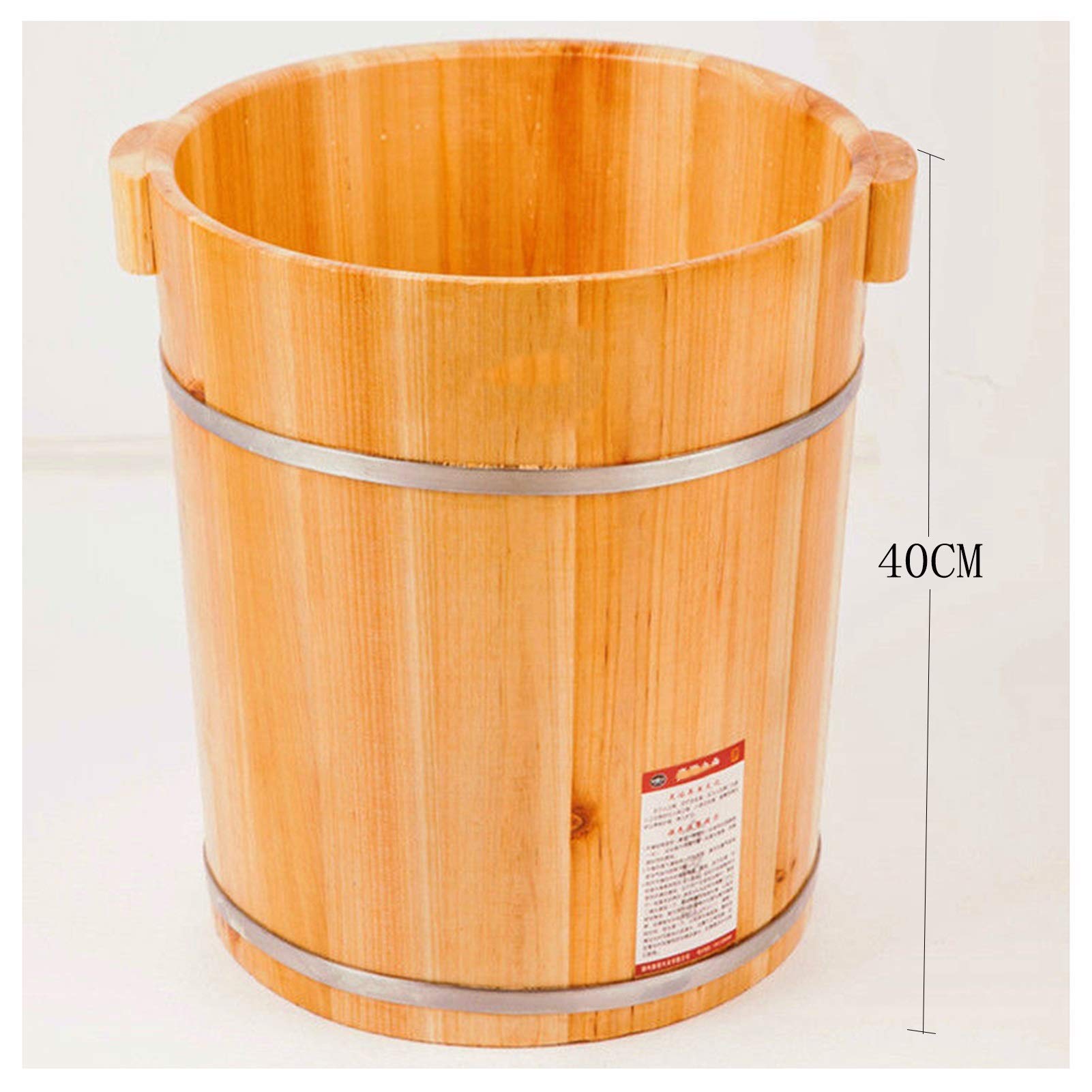 Drewniane wiadro do kąpieli stóp Drewniana umywalka do stóp Drewniana umywalka do kąpieli stóp Domowy pedicure Wanna 40 cm Wysokie wiadro do namaczania Beczka Jodła Płyn do kąpieli do stóp Poprawia