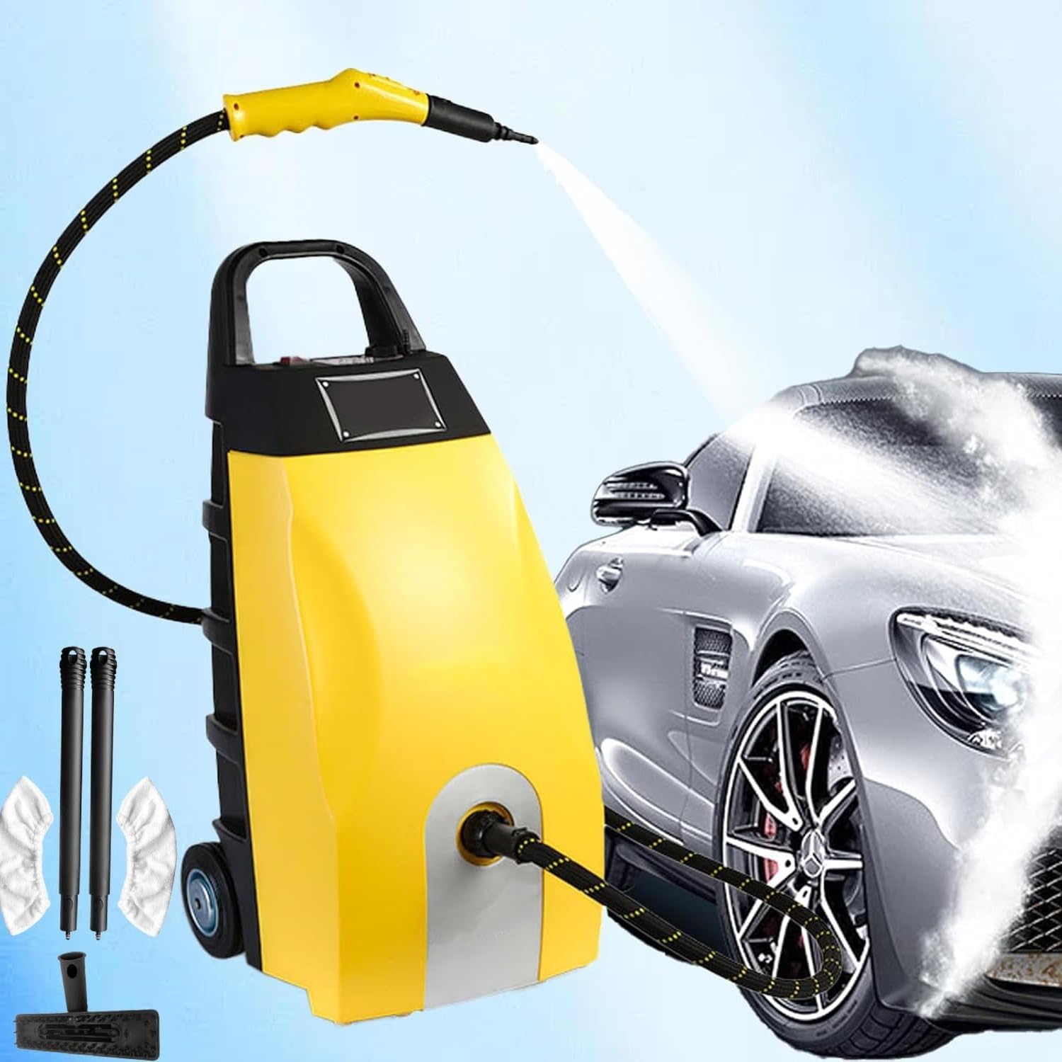 3 5LSteam Cleaner Multipurpose Powerful Steamer 3000W High - Pressure Multi-Use Steam Washer w Continuous Steam 6 Accessories