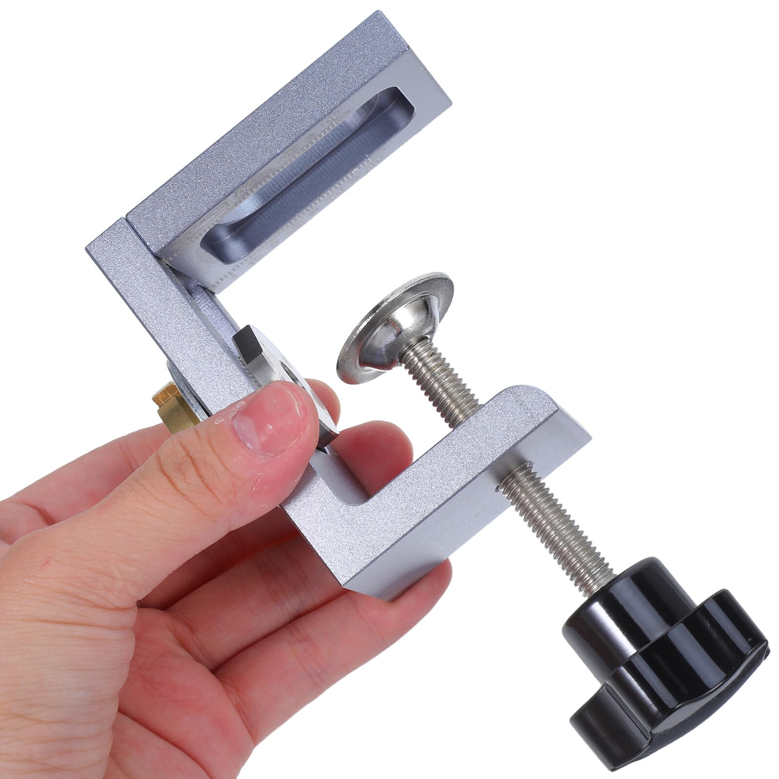 Didiseaon Gabarit de Perçage pour Tourillons 8 MM Kit de Gabarit Auto-Centrant en Métal Réglable Outil de Positionnement Précis pour Travail du Bois et Assemblage de Meubles de Menuiserie