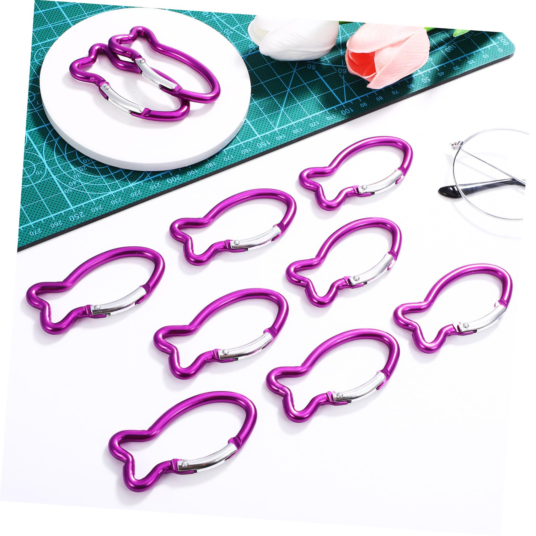 UKCOCO 10pièces Mousquetons De Poisson Aluminium Lot de Mécanisme à Ressort pour Camping Et Randonnée Extérieur