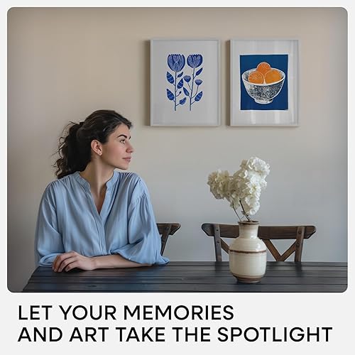 Miniatura 2 de Homeforia - Portarretratos de 11 x 14 pulgadas de alta gama, paspartú de 8 x 10 pulgadas, vidrio templado, gancho de pared incluido, 1 unidad,
