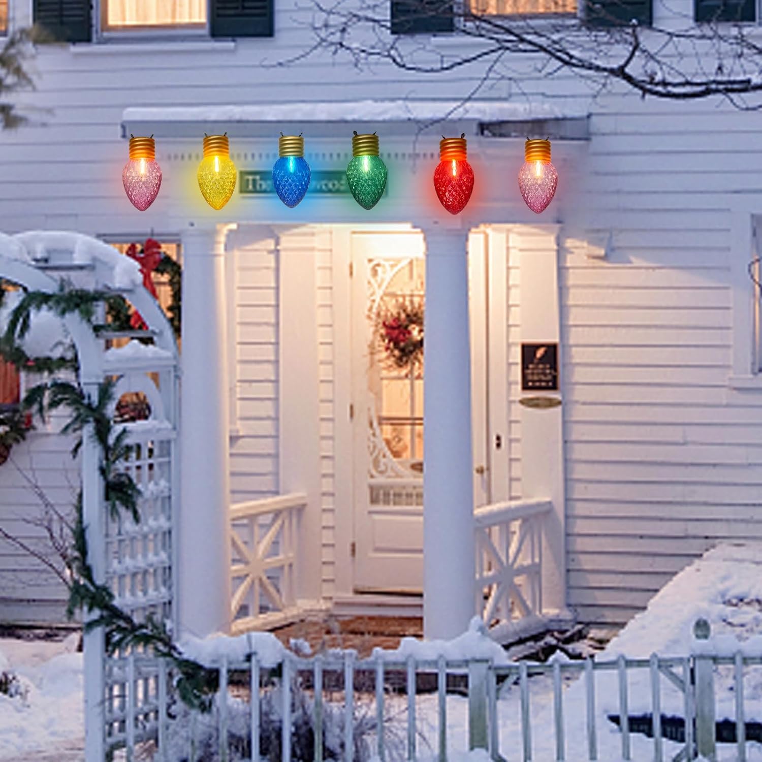 Oviejo 16FT Jumbo Christmas Lights Outdoor,C7 Multicolor LED Giant Christmas Lights with 10 LED Strawberry Light Bulbs, Xmas Light Outdoor for House Garden, Yard, Party,Roof,Xmas Decorations,E12 Base