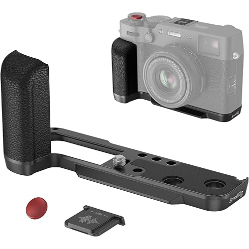 SmallRig X100VI / X100V Handgrip L-Shape Grip with Quick Release Plate for Arca, Lightweight Silicone Side Handle, Shutter Button and Hot Shoe Cover for FUJIFILM X100VI / X100V Cameras (Black) - 4556