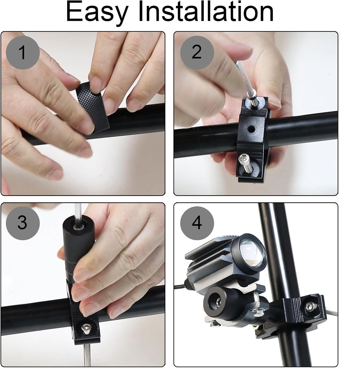 Windance Motorcycle Fork Light Mount Bracket for Scooter ATV UTV Installing Spotlights Running Lights, Foglight Spotlight Headlight Crash Bar Bumper Expansion Bracket (2, 25MM-52MM)
