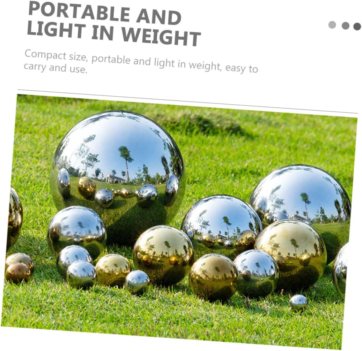 TOYANDONA 8pcs Reflective Outdoor Gazing Spheres Stainless Steel Mirror Ball for Garden Decor