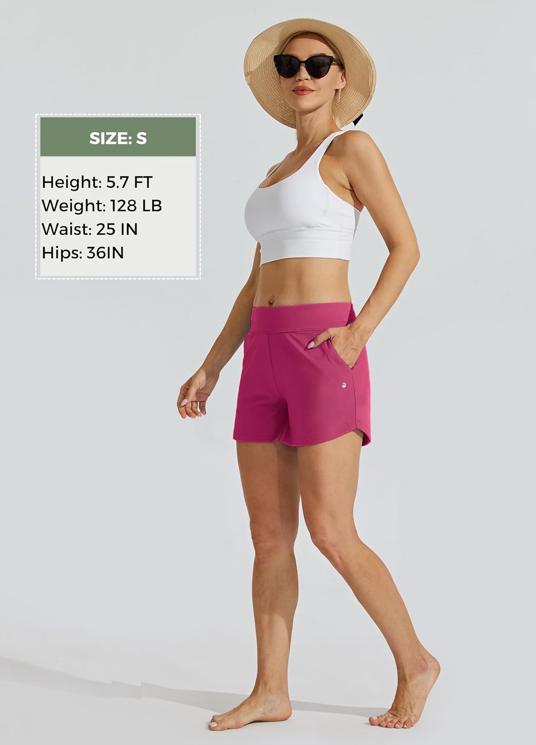 Willit Women's Swim Board Shorts Swimming Bottoms Tummy Control Beach Shorts with Liner - Image 6