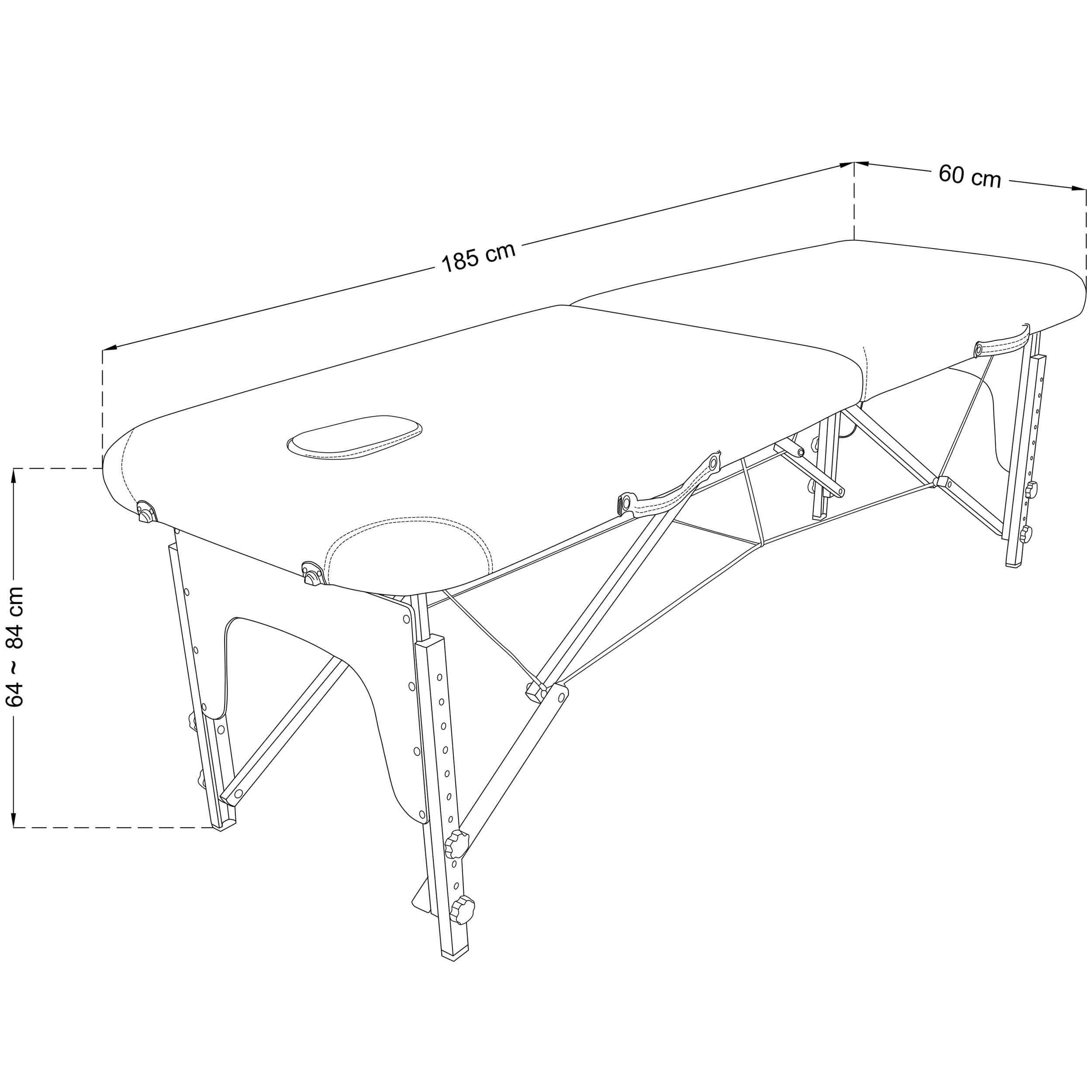 BELTOM® Table de Massage 2 Zones Basic Portables 185 x 60 cm pour physiothérapie - Leger ne pèse Que 11,6 kg. - Cosmetique lit esthétique Pliante avec Panneau Reiki - Crème