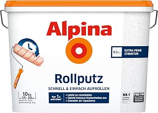 Alpina Rollputz Weiß – Strukturputz für Innenwände – inkl. Rührholz – 10 kg
