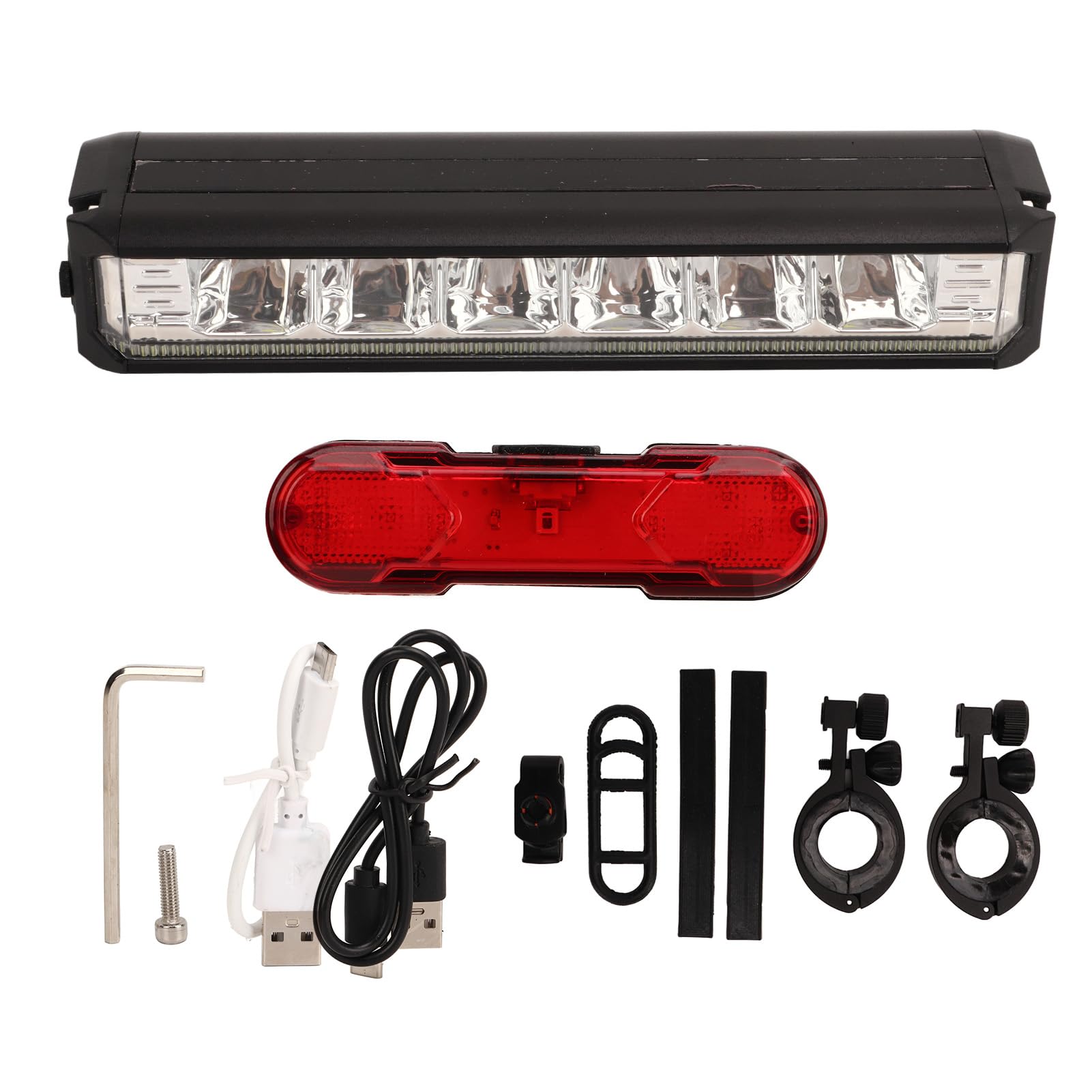 Juego de Luces para Bicicleta, 6 Luces de Aleación de Aluminio de Alto Brillo, Luz Multimodo para Bicicleta para Ciclismo Al Aire