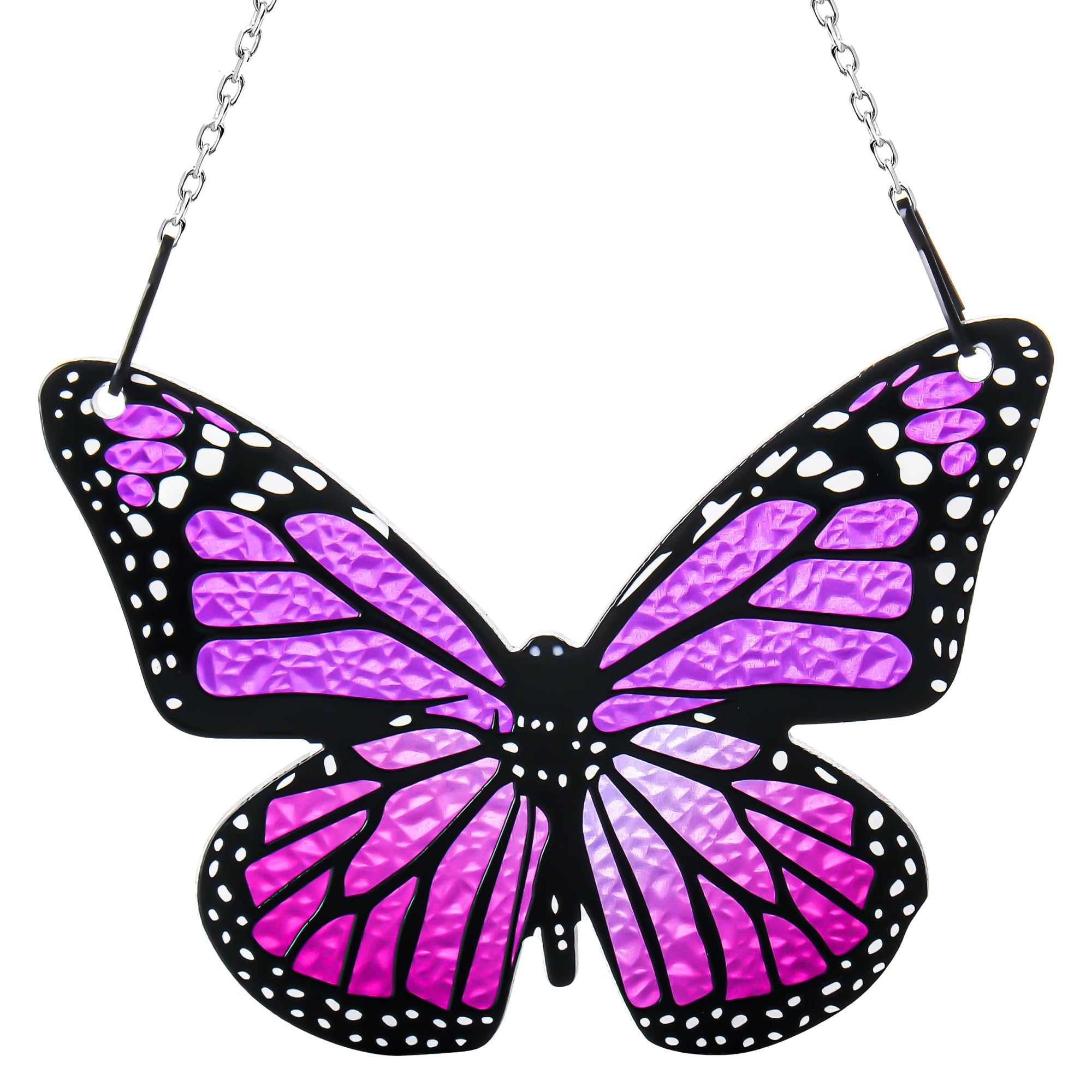 Zedesey Butterfly Stained Glass Window Hanging Purple Butterfly Suncatcher, Butterfly Ornaments Gift for Mom, Women, Mother's Day