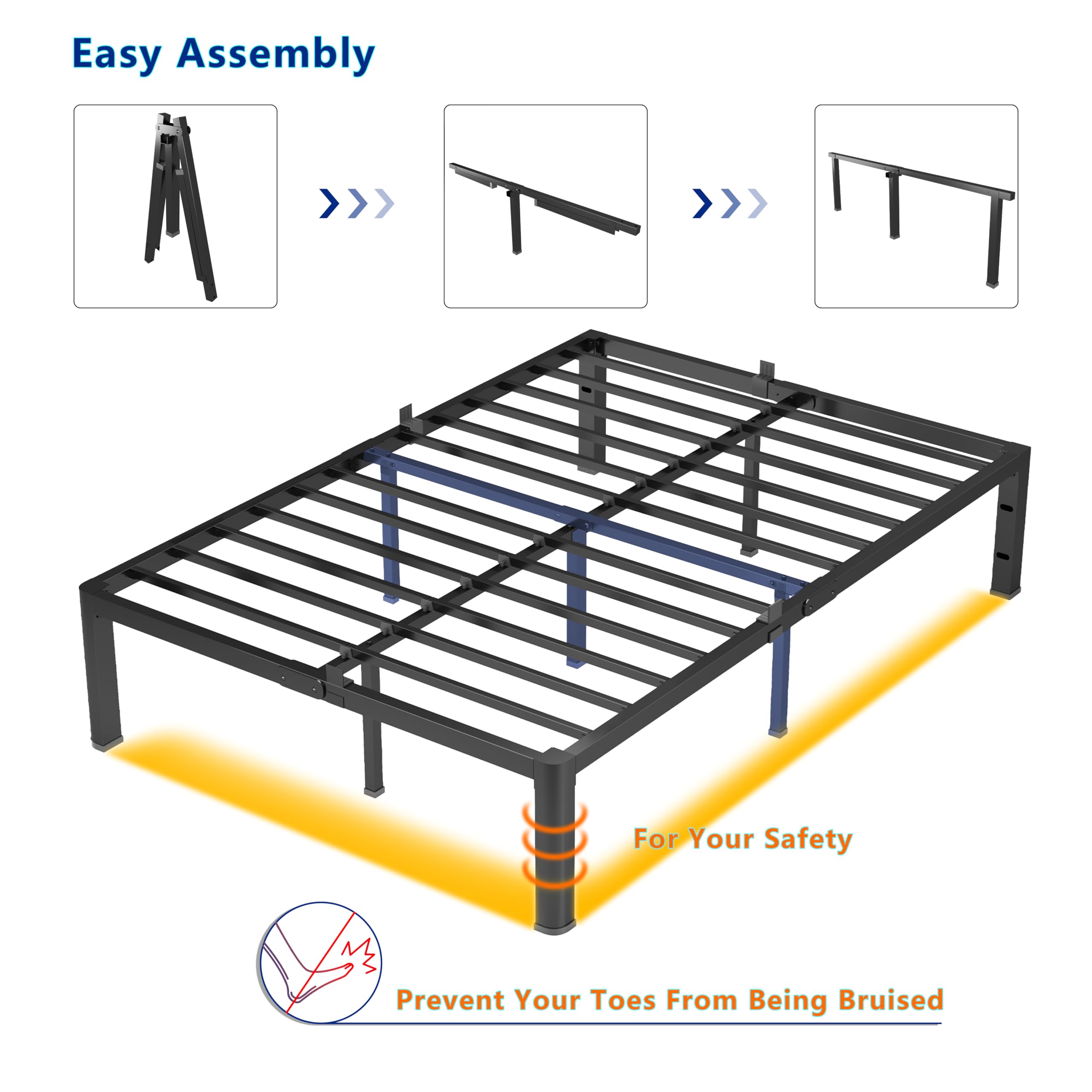 Snapklik.com : Yookare King Platform Bed Frame,14