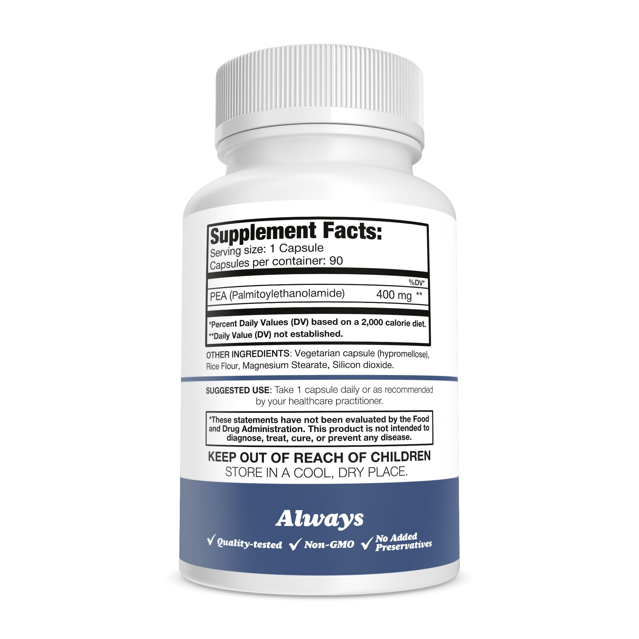 Pure Nootropics Palmitoylethanolamide (Micronized Pea) 400 mg, 90 Caps — Amazon image 2