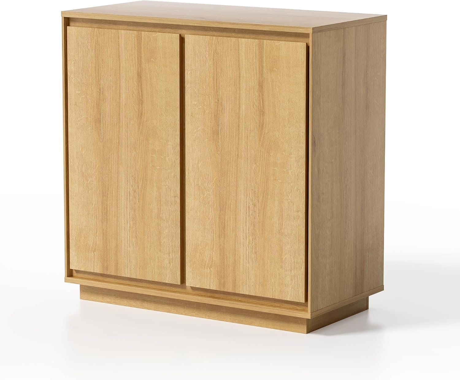 EYYTHUNG Buffet Storage Cabinet, Accent Sideboard Cabinet with Adjustable Shelves and Handless Design, Credenza Console Table for Living Room, Natural Oak
