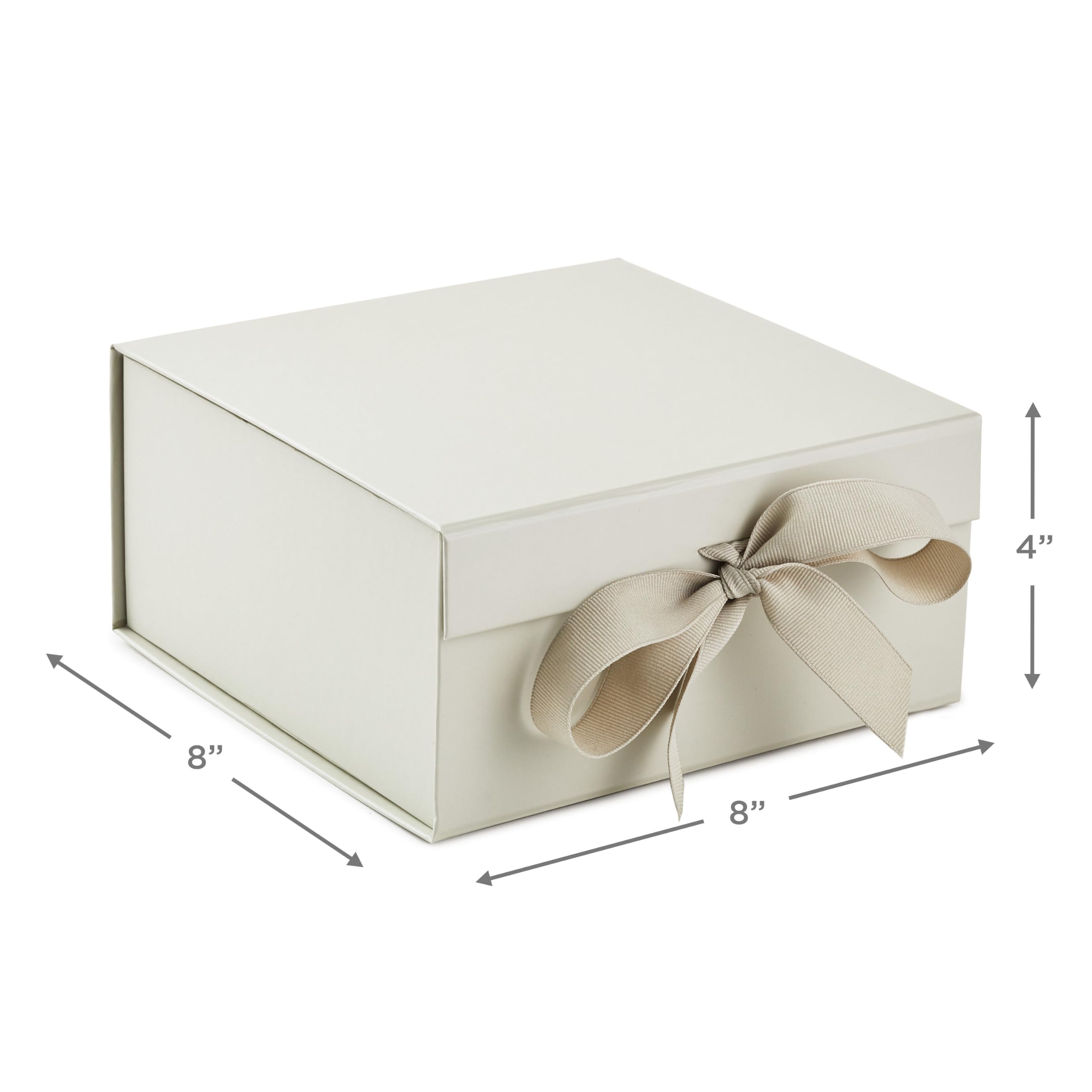 Hallmark Faltbare Geschenkbox Bundle (2 passende Boxen mit Band: perlweiß) für Hochzeiten, Brautjungferngeschenke, Brautpartys, Abschlussfeiern