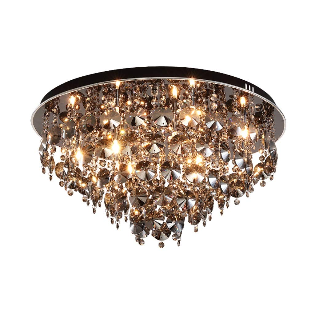 HynJGih Simple Modern Light Luxury Crystal Lamp Bedroom Study Dining Room Lamp Warm Black Led Light Ceiling Light(Warm Light,40cm)