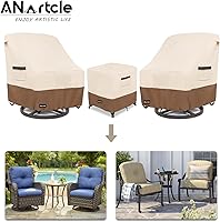 Vista 84 de Funda para sofá biplaza (2 asientos) y muebles de patio/exteriores, 58 pulgadas de ancho x 32.5 pulgadas de profundidad x 31 pulgadas de alto, Beige