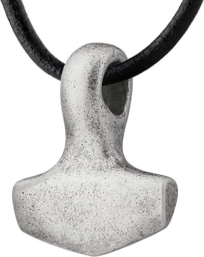 Colgante Mjolnir - Collar nórdico de martillo de Thor - Joyería pagana vikinga para hombre - Estilo nórdico escandinavo