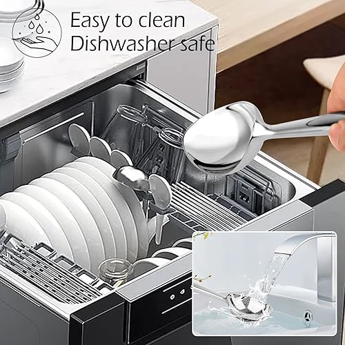 Miniatura 5 de Leden Cuchara de helado  Cuchara de metal resistente para helados, cuchara de aluminio antiadherente para helado duro, apta para lavavajillas,