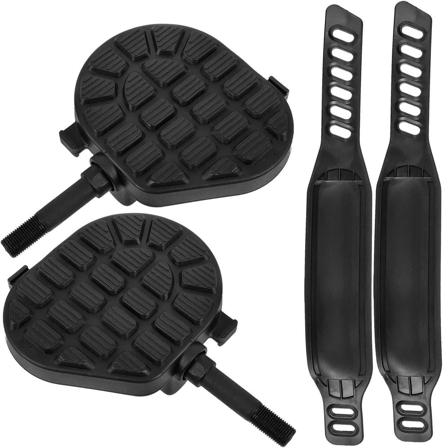 Anti-Skid Exercise Bike Pedals with Straps Indoor Cycling Pedals for Fitness Bikes Non-Slip Platform for Teens and Adults Lightweight Compact Replacement