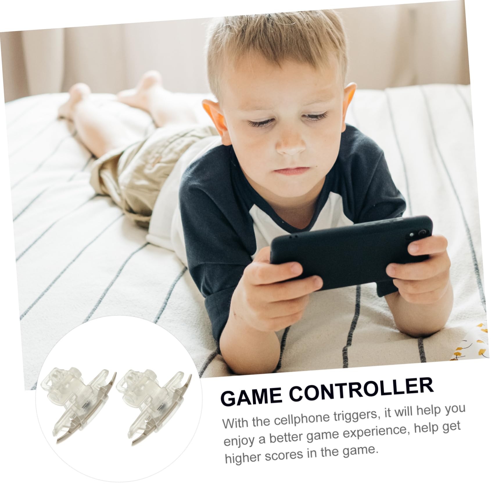 Manette De Jeu pour Smartphone Tirs, Déclencheur Mobile, Accessoire Transparent, Pince Réglable, Compatible Téléphone Portable, Jeu Shooting, Ensemble 2 Pièces