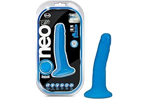 Blush Novelties 6-Inch Elite Dildo: SensaFeel & Ultrasilk Silicone, Realistic Neon Blue
