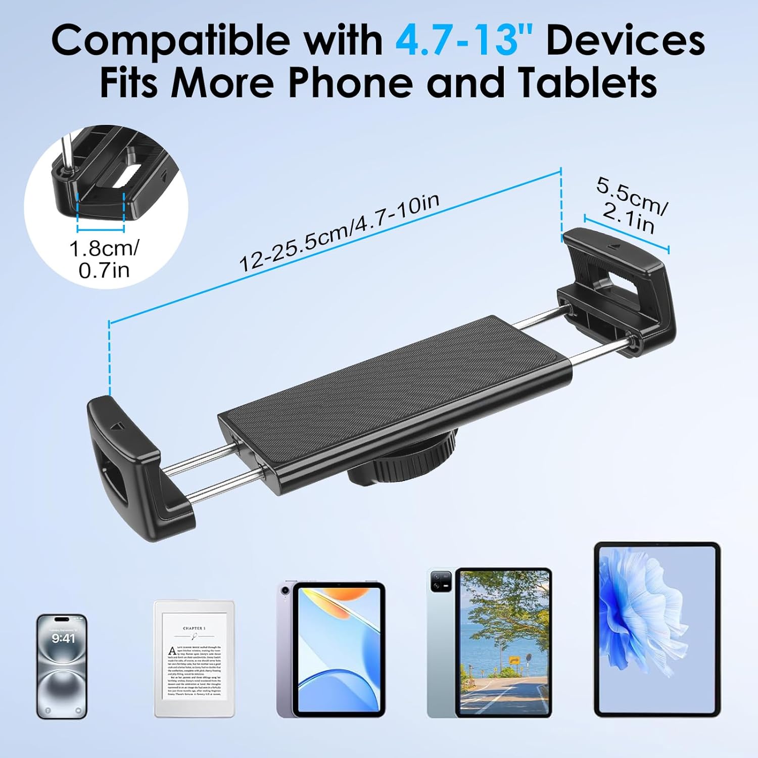 EEEKit Tablet Yoke Mount, Aircraft Yoke Tablet Holder, 360° Adjustable Metal Arm, Aviation Trainer Clamp Holder Compatible with iPad, Smartphones, 4–10 Inch Devices