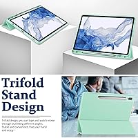 Vista 6 de Miimall Funda de cuero compatible con Samsung Galaxy Tab S9, poliuretano genuino con cubierta de TPU, precisión ultrafina, anticaídas de grado