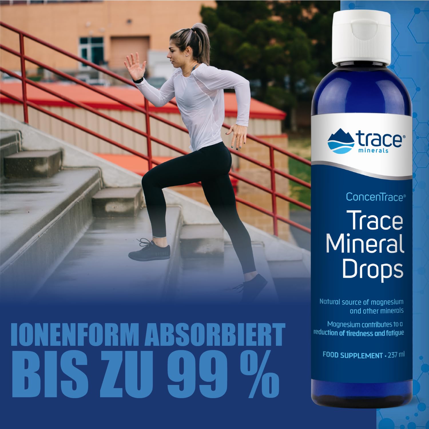Trace Minerals ConcenTrace Tropfen | 72+ Mineralien, ionisches flüssiges Magnesium, Chlorid, Kalium | Niedriger Natriumgehalt | Energie, Elektrolyte, Hydratation (237 ml x 2) | 2 Pakete