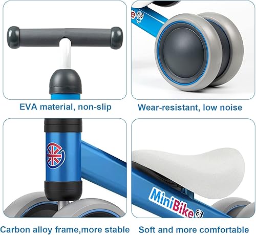 Miniatura 3 de Bicicletas de equilibrio para niños de 10 a 24 meses, juguetes para niños y niñas de 1 año, bicicleta de 4 ruedas, sin pedales para niños pequeños,