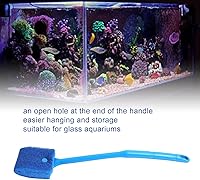 Vista 3 de Raspador de algas para acuario, limpiador de cepillo de esponja de doble cara, limpiador de esponja de mango largo para tanque de peces con agujeros