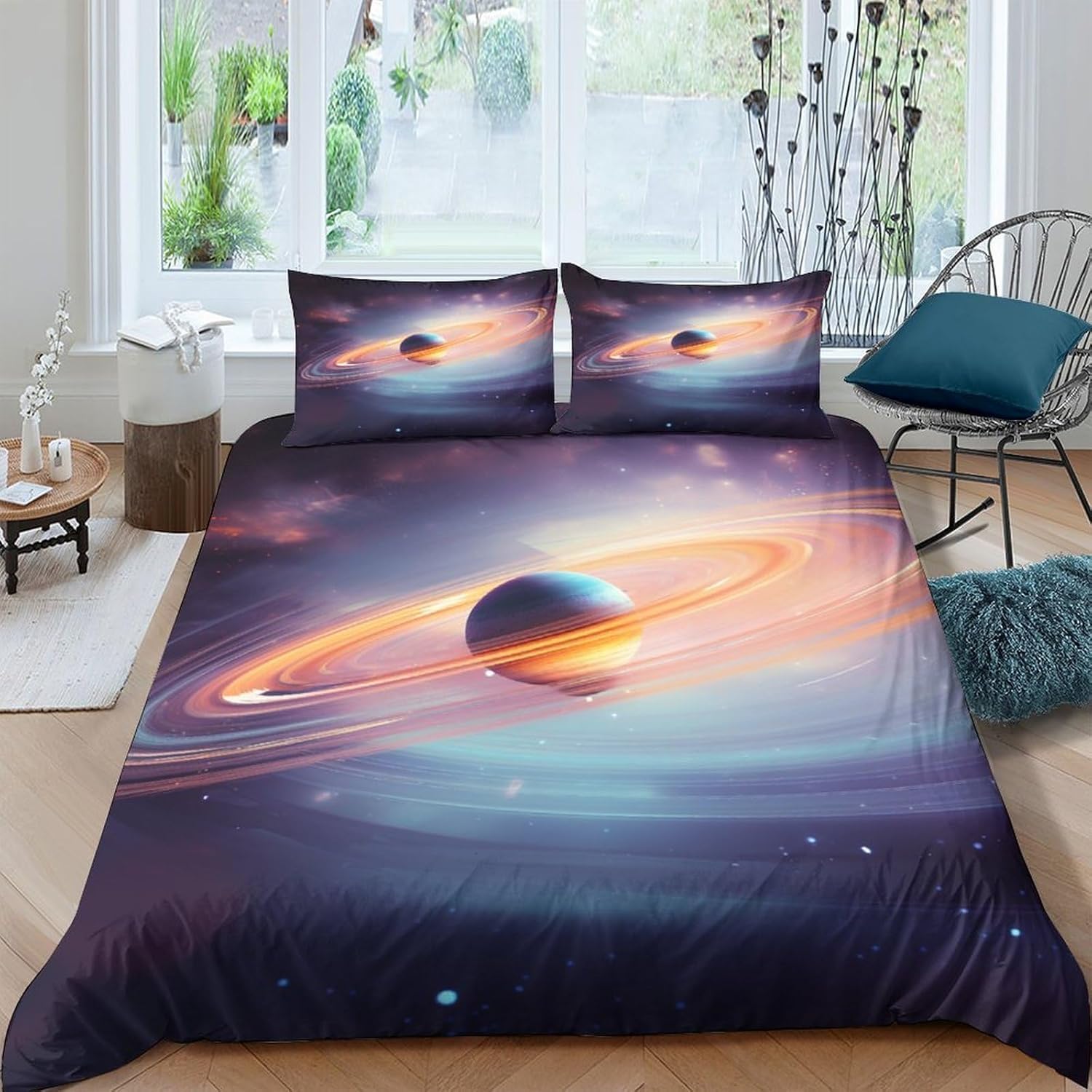 Parure de lit paysage galactique en microfibre premium 3D douce et durable