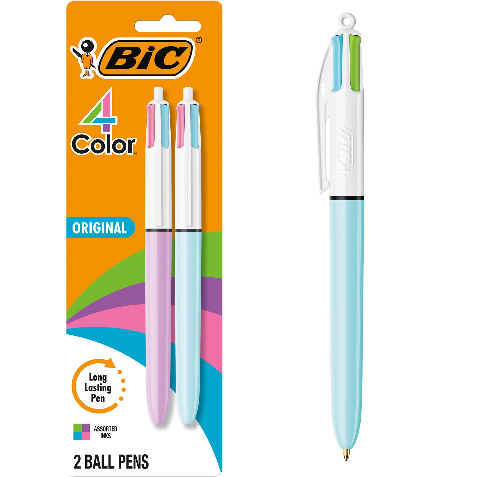 Bic 4 Color Fashion Ball Pen, Medium Point (1.0mm), Assorted, 2-Count — image 1