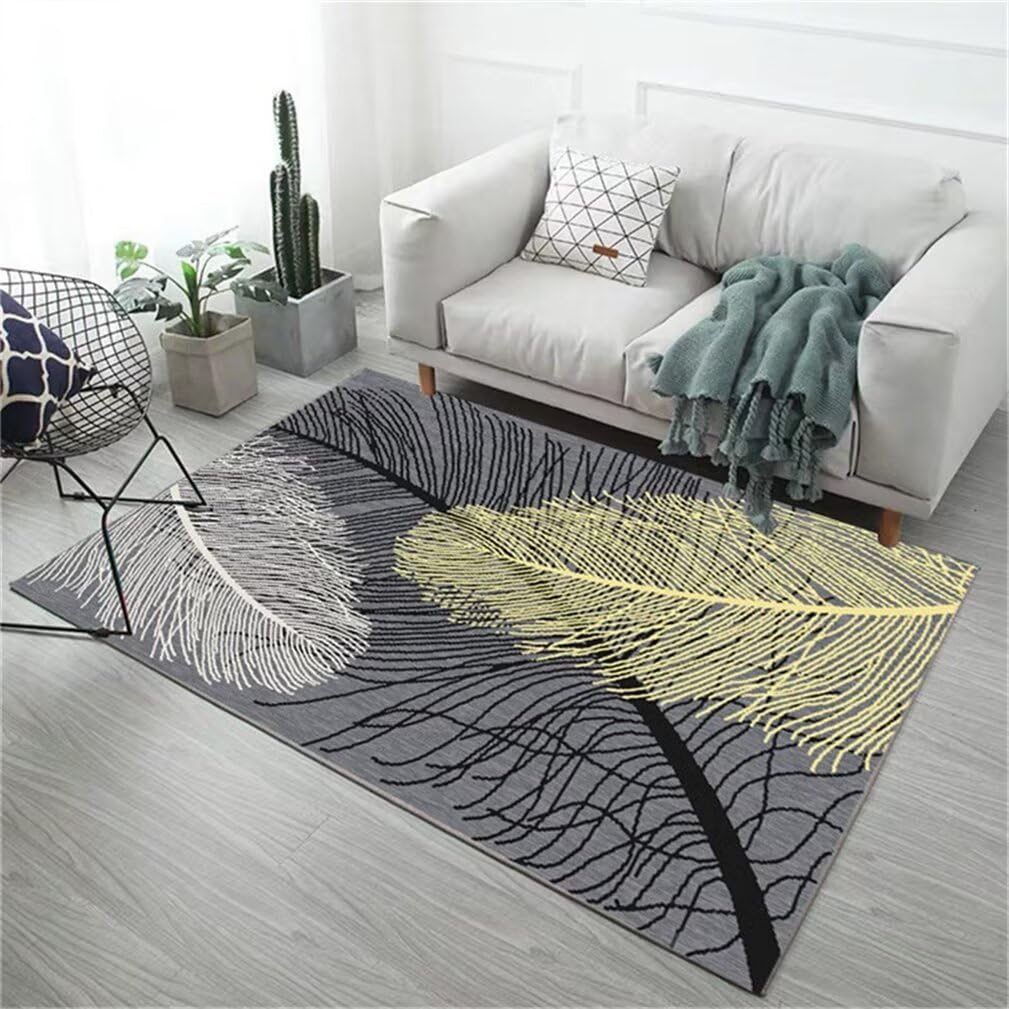 Tapis chambre fille ado au design de plumes pour un espace cosy