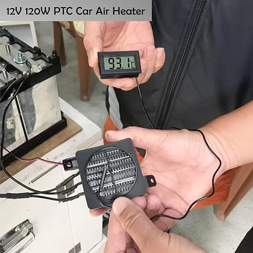 Miniatura 2 de Calentador de aire PTC ventilador, 12 V 120 W termostato calefactor con ventilador de automóvil, calentador de aire de temperatura constante,