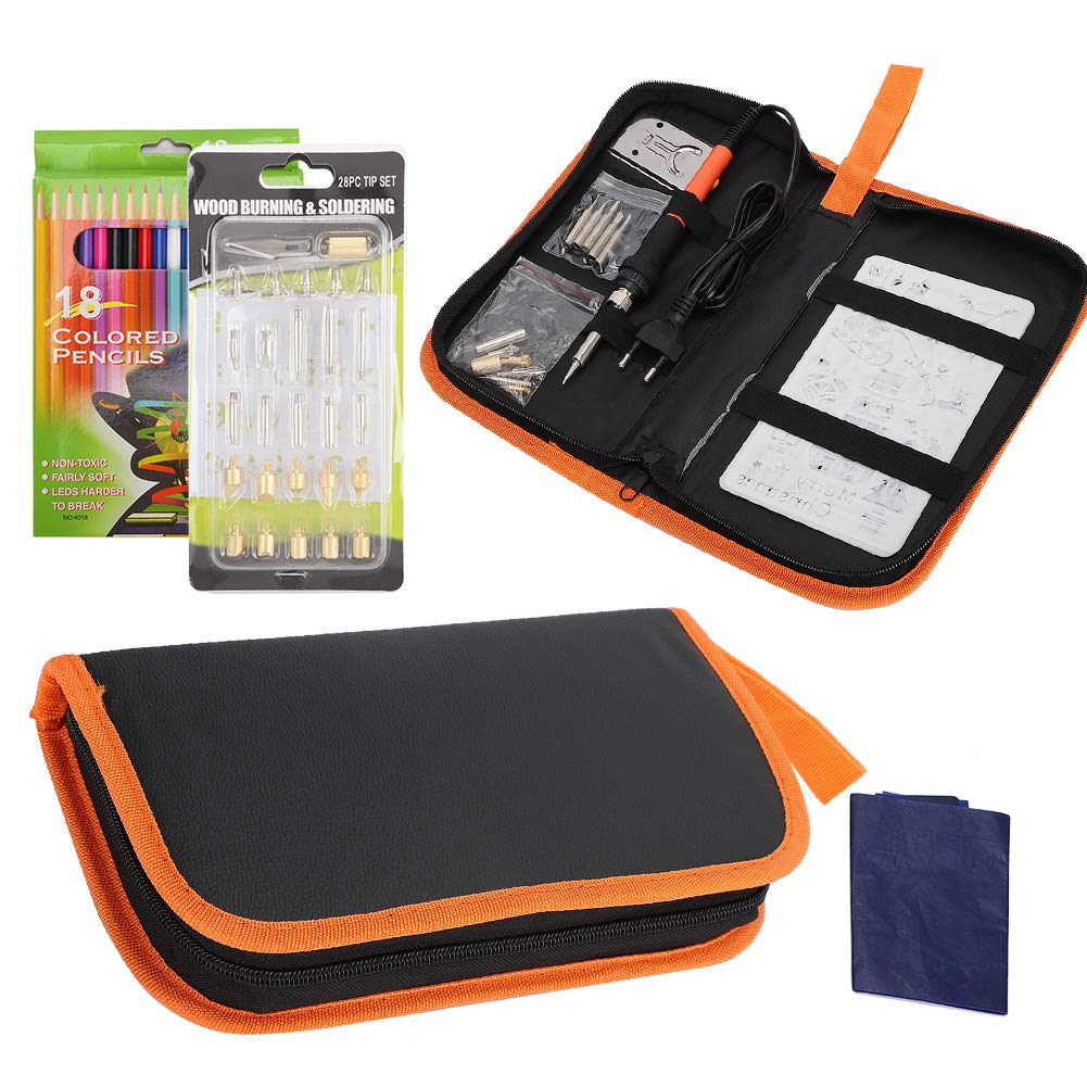 pirografoPenna per saldatore Strumenti per saldatura Kit per saldatore Kit per pirografia Penna per pirografia Temperatura regolabile per intaglio del legno Goffratura(Spina UE 220v)