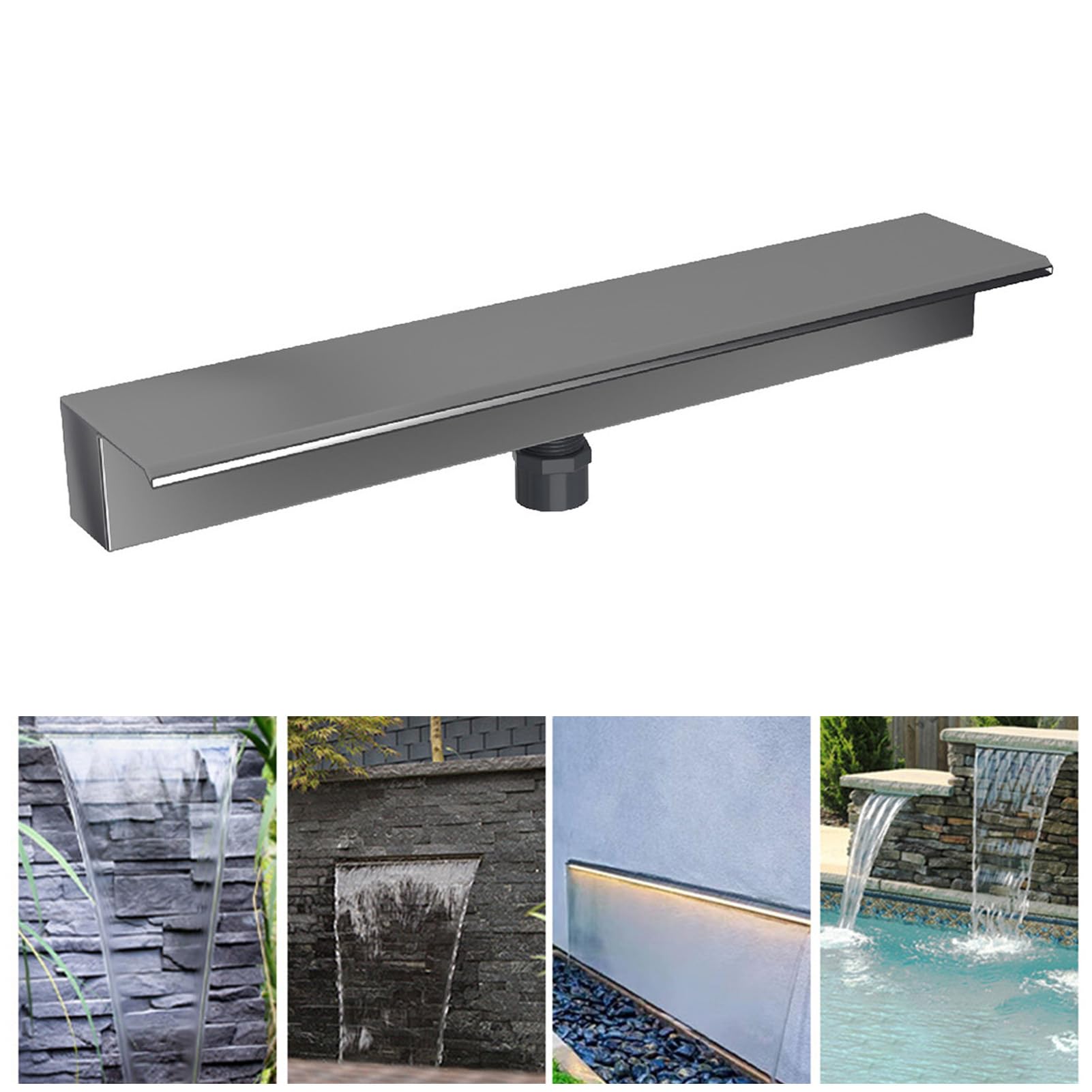 Déversoir Cascade 304 Acier Inoxydable 500 Mm – Fontaine Jardin Extérieure Élégante & Robuste Pour Piscine, Étang, Cour