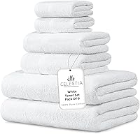 Vista 82 de Juego de 12 paños de lavado de 100 % algodón peinado para rostro y cuerpo (12 x 12 pulgadas), sostenibles, suaves, muy absorbentes, para hotel, spa