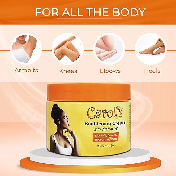 CAROTIS, Skin Brightening Cream 300ml / 10.14fl oz 7 Day Night Cream for Uneven Skin Tone, with Vitamin A
