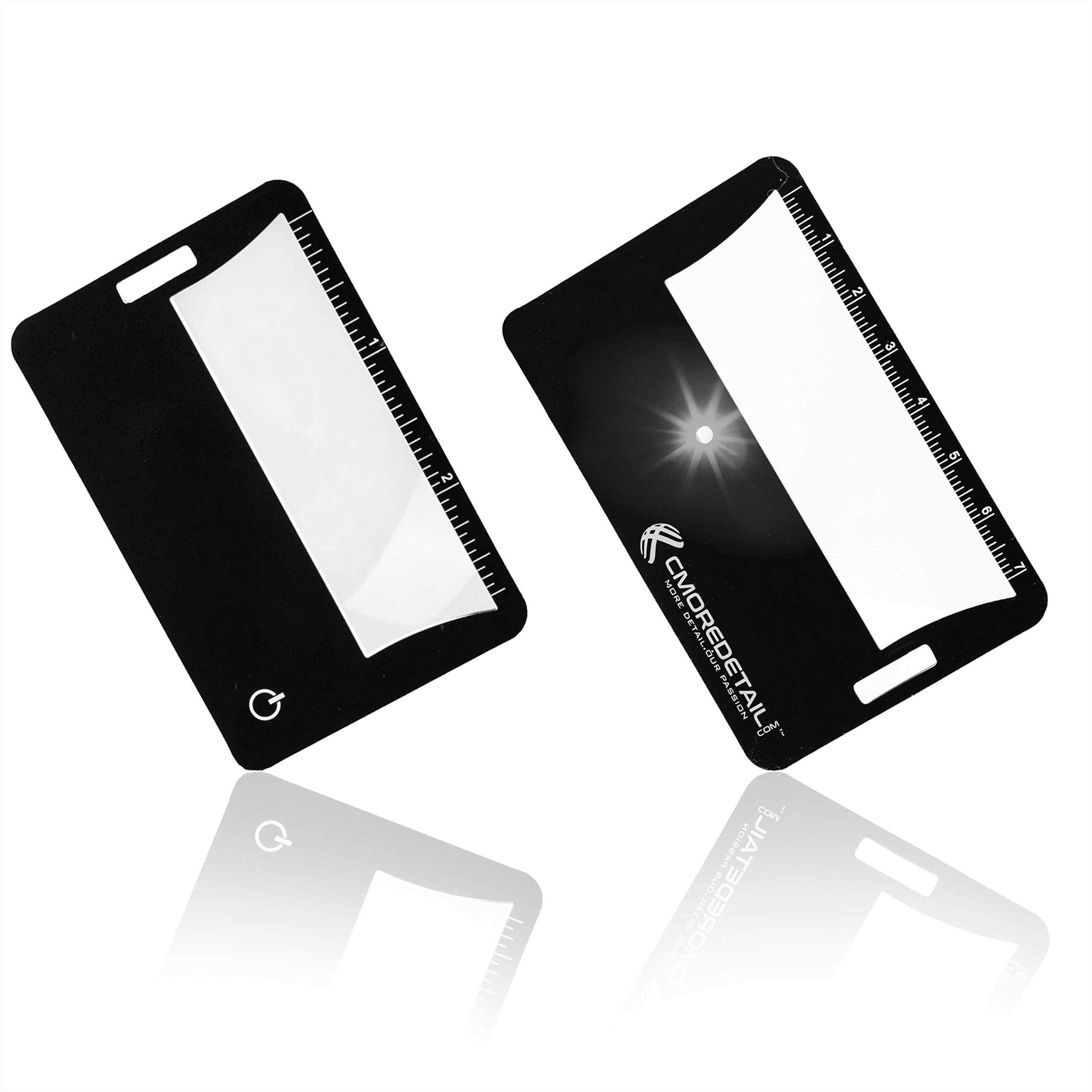 2 Credit Card Size 3x Lighted Magnifiers, Ideal Pocket Magnifier for Reading, Menus, ID Badge Holder