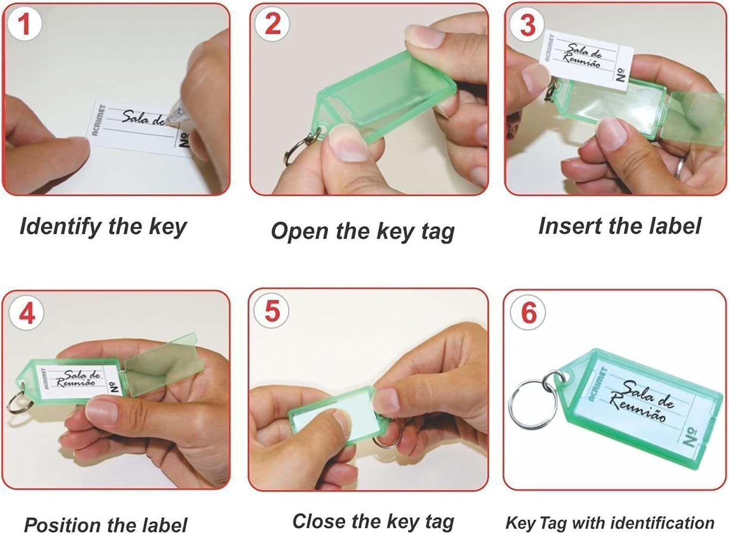 Acrimet 24-Key Cabinet with Lock, Wall Mount Wooden Key Organizer, Security Key Storage Box (24 Positions) with Numbered Hooks & Assorted Key Tags – Commercial & Home Use (Beige)