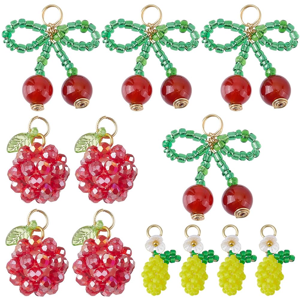 Breloques fruits perles de rocaille en verre : évitez les bijoux ternes avec 12 pièces