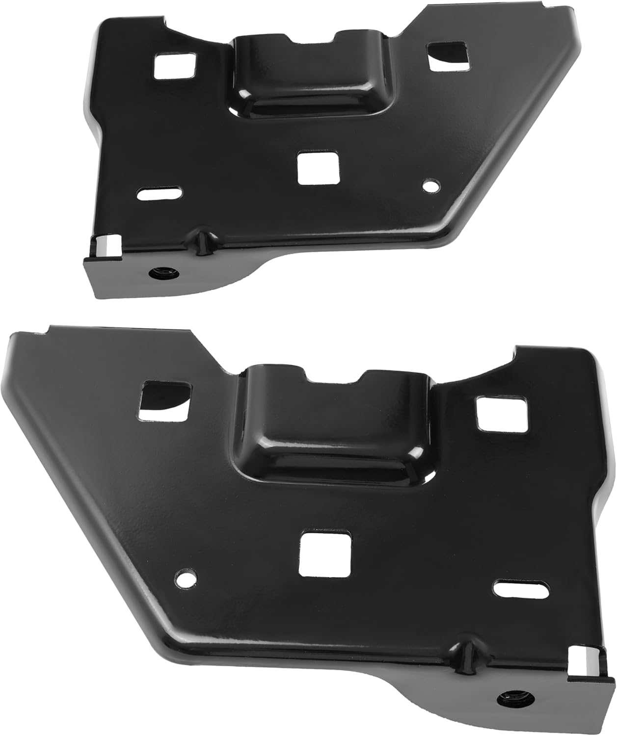 KUAFU Front Bumper Bracket Compatible with 2014-2019 Chevy Chevrolet Silverado 1500 GMC Sierra 1500 GM1066199 GM1067199 22757263 22757264 Inner Retainer Support Steel Powder Coated Black Pair