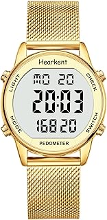 Relógio com pedómetro para caminhar, rastreador de passos para mulher com contador de calorias, relógio desportivo digital resistente à água até 30 m, sem necessidade de carregar ou usar uma aplicação